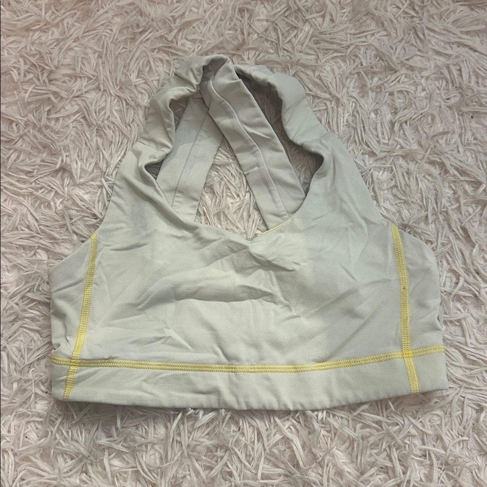 💕 lululemon energy bra, gray/yellow - Picture 1 of 2